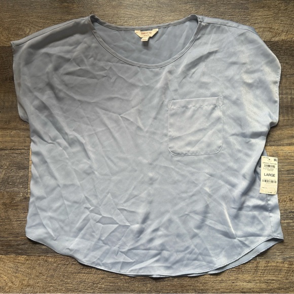 NWT State of Day Silk Touch 2-Piece Pajama Set Short Sleeve Top &‎ Pants Blue L - Picture 3 of 6